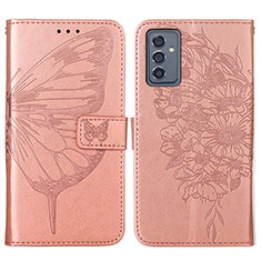 Coque Portefeuille Papillon Livre Cuir Etui Clapet Y01B pour Samsung Galaxy A15 LTE Or Rose