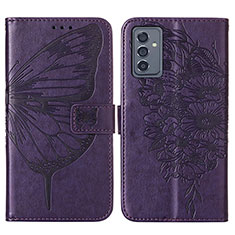 Coque Portefeuille Papillon Livre Cuir Etui Clapet Y01B pour Samsung Galaxy A15 LTE Violet