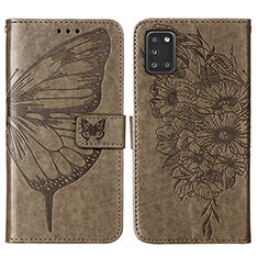 Coque Portefeuille Papillon Livre Cuir Etui Clapet Y01B pour Samsung Galaxy A21s Gris