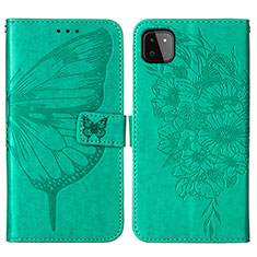 Coque Portefeuille Papillon Livre Cuir Etui Clapet Y01B pour Samsung Galaxy A22s 5G Vert