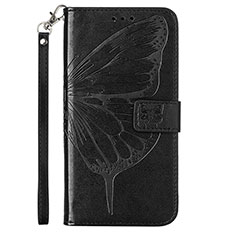 Coque Portefeuille Papillon Livre Cuir Etui Clapet Y01B pour Samsung Galaxy A23 4G Noir