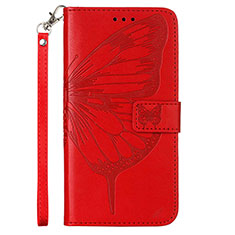 Coque Portefeuille Papillon Livre Cuir Etui Clapet Y01B pour Samsung Galaxy A23 4G Rouge