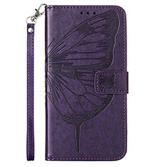 Coque Portefeuille Papillon Livre Cuir Etui Clapet Y01B pour Samsung Galaxy A23 4G Violet