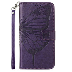 Coque Portefeuille Papillon Livre Cuir Etui Clapet Y01B pour Samsung Galaxy A23 5G Violet