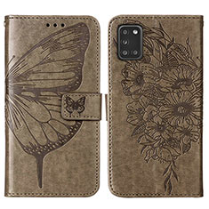 Coque Portefeuille Papillon Livre Cuir Etui Clapet Y01B pour Samsung Galaxy A31 Gris