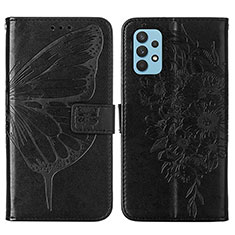 Coque Portefeuille Papillon Livre Cuir Etui Clapet Y01B pour Samsung Galaxy A32 5G Noir