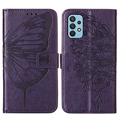 Coque Portefeuille Papillon Livre Cuir Etui Clapet Y01B pour Samsung Galaxy A32 5G Violet