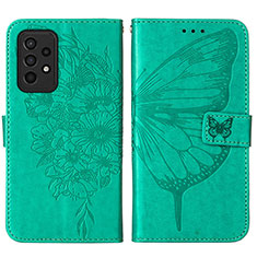 Coque Portefeuille Papillon Livre Cuir Etui Clapet Y01B pour Samsung Galaxy A33 5G Vert