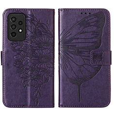 Coque Portefeuille Papillon Livre Cuir Etui Clapet Y01B pour Samsung Galaxy A33 5G Violet