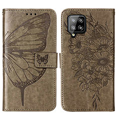 Coque Portefeuille Papillon Livre Cuir Etui Clapet Y01B pour Samsung Galaxy A42 5G Gris