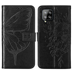 Coque Portefeuille Papillon Livre Cuir Etui Clapet Y01B pour Samsung Galaxy A42 5G Noir