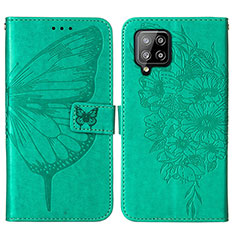 Coque Portefeuille Papillon Livre Cuir Etui Clapet Y01B pour Samsung Galaxy A42 5G Vert