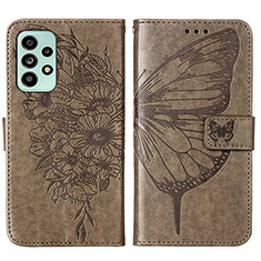 Coque Portefeuille Papillon Livre Cuir Etui Clapet Y01B pour Samsung Galaxy A53 5G Gris