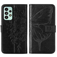 Coque Portefeuille Papillon Livre Cuir Etui Clapet Y01B pour Samsung Galaxy A53 5G Noir