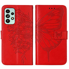 Coque Portefeuille Papillon Livre Cuir Etui Clapet Y01B pour Samsung Galaxy A53 5G Rouge