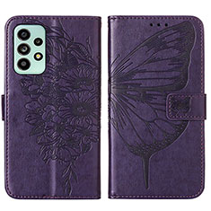 Coque Portefeuille Papillon Livre Cuir Etui Clapet Y01B pour Samsung Galaxy A53 5G Violet