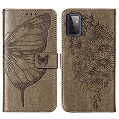 Coque Portefeuille Papillon Livre Cuir Etui Clapet Y01B pour Samsung Galaxy A72 4G Gris