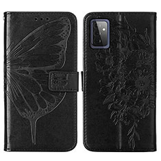 Coque Portefeuille Papillon Livre Cuir Etui Clapet Y01B pour Samsung Galaxy A72 4G Noir