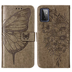 Coque Portefeuille Papillon Livre Cuir Etui Clapet Y01B pour Samsung Galaxy A72 5G Gris