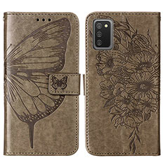 Coque Portefeuille Papillon Livre Cuir Etui Clapet Y01B pour Samsung Galaxy F02S SM-E025F Gris