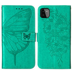 Coque Portefeuille Papillon Livre Cuir Etui Clapet Y01B pour Samsung Galaxy F42 5G Vert