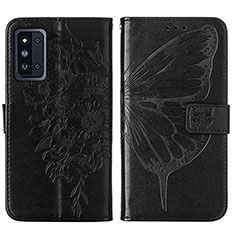 Coque Portefeuille Papillon Livre Cuir Etui Clapet Y01B pour Samsung Galaxy F52 5G Noir