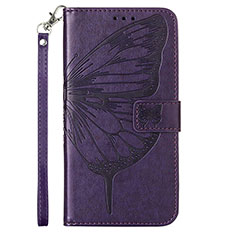 Coque Portefeuille Papillon Livre Cuir Etui Clapet Y01B pour Samsung Galaxy M53 5G Violet