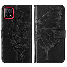 Coque Portefeuille Papillon Livre Cuir Etui Clapet Y01B pour Vivo iQOO U3 5G Noir