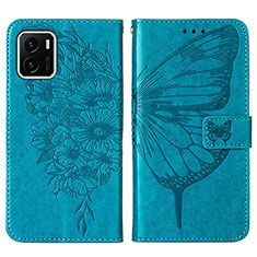 Coque Portefeuille Papillon Livre Cuir Etui Clapet Y01B pour Vivo iQOO U5x Bleu