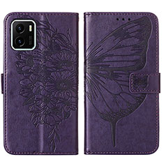 Coque Portefeuille Papillon Livre Cuir Etui Clapet Y01B pour Vivo iQOO U5x Violet