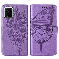 Coque Portefeuille Papillon Livre Cuir Etui Clapet Y01B pour Vivo iQOO U5x Violet Clair