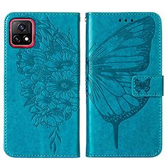 Coque Portefeuille Papillon Livre Cuir Etui Clapet Y01B pour Vivo Y31s 5G Bleu