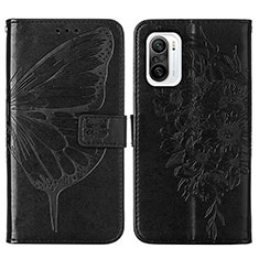 Coque Portefeuille Papillon Livre Cuir Etui Clapet Y01B pour Xiaomi Mi 11X 5G Noir