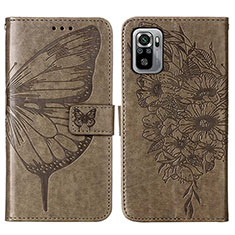 Coque Portefeuille Papillon Livre Cuir Etui Clapet Y01B pour Xiaomi Poco M5S Gris