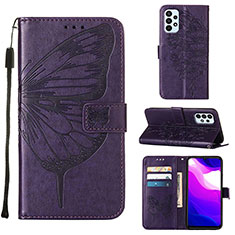 Coque Portefeuille Papillon Livre Cuir Etui Clapet Y02B pour Samsung Galaxy A23 4G Violet
