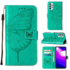 Coque Portefeuille Papillon Livre Cuir Etui Clapet Y02B pour Samsung Galaxy A23 5G Vert