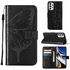 Coque Portefeuille Papillon Livre Cuir Etui Clapet Y02B pour Samsung Galaxy A73 5G Noir