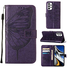 Coque Portefeuille Papillon Livre Cuir Etui Clapet Y02B pour Samsung Galaxy A73 5G Violet