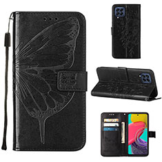 Coque Portefeuille Papillon Livre Cuir Etui Clapet Y02B pour Samsung Galaxy M53 5G Noir