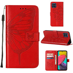 Coque Portefeuille Papillon Livre Cuir Etui Clapet Y02B pour Samsung Galaxy M53 5G Rouge