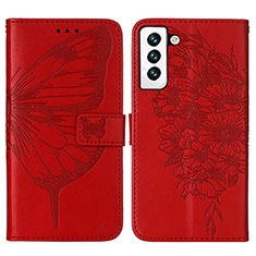 Coque Portefeuille Papillon Livre Cuir Etui Clapet Y06B pour Samsung Galaxy S24 Plus 5G Rouge