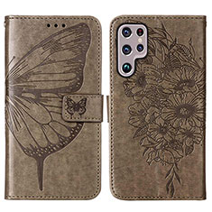 Coque Portefeuille Papillon Livre Cuir Etui Clapet Y06B pour Samsung Galaxy S24 Ultra 5G Bronze