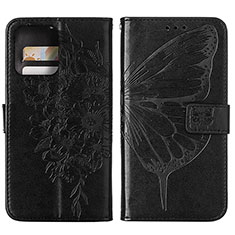 Coque Portefeuille Papillon Livre Cuir Etui Clapet YB1 pour Motorola Moto Edge 40 Pro 5G Noir