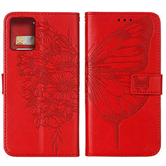 Coque Portefeuille Papillon Livre Cuir Etui Clapet YB1 pour Motorola Moto G 5G (2023) Rouge