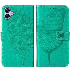 Coque Portefeuille Papillon Livre Cuir Etui Clapet YB1 pour Samsung Galaxy A04 4G Vert