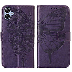 Coque Portefeuille Papillon Livre Cuir Etui Clapet YB1 pour Samsung Galaxy F04 Violet