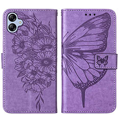 Coque Portefeuille Papillon Livre Cuir Etui Clapet YB1 pour Samsung Galaxy F04 Violet Clair