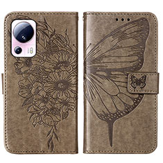 Coque Portefeuille Papillon Livre Cuir Etui Clapet YB1 pour Xiaomi Civi 2 5G Gris