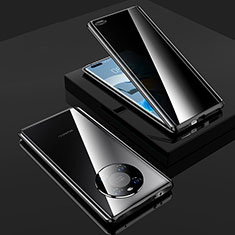 Coque Rebord Bumper Luxe Aluminum Metal Miroir 360 Degres Housse Etui Aimant K01 pour Huawei Mate 40 Pro Noir