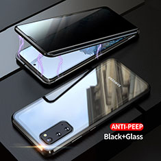 Coque Rebord Bumper Luxe Aluminum Metal Miroir 360 Degres Housse Etui Aimant LK1 pour Samsung Galaxy S20 Noir